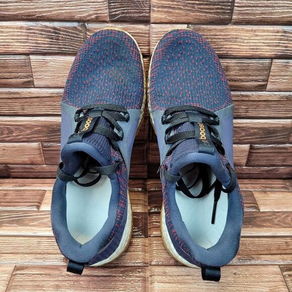 Adidas Pureboost X Athletic Running Shoes Blue Red Primeknit Womens Size 8.5 - Picture 8 of 9